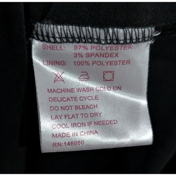 kimi + kai Maternity Black Midi Dress sz Small Asymmetrical Neckline Sheath - Picture 4 of 5